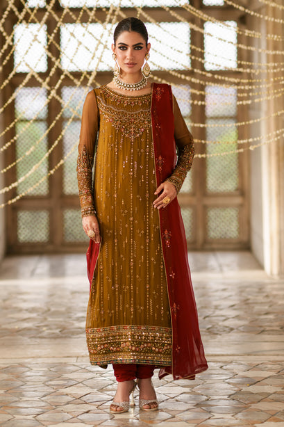 Naqshi | Zariah Crinkle Collection | Huzaim - Formal Dress - available at Maria Faisal in UK and USA.