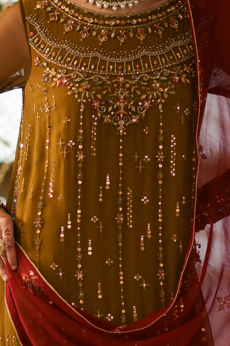 Naqshi | Zariah Crinkle Collection | Huzaim - Formal Dress - available at Maria Faisal in UK and USA.