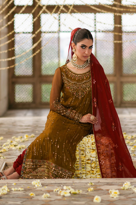 Naqshi | Zariah Crinkle Collection | Huzaim - Formal Dress - available at Maria Faisal in UK and USA.