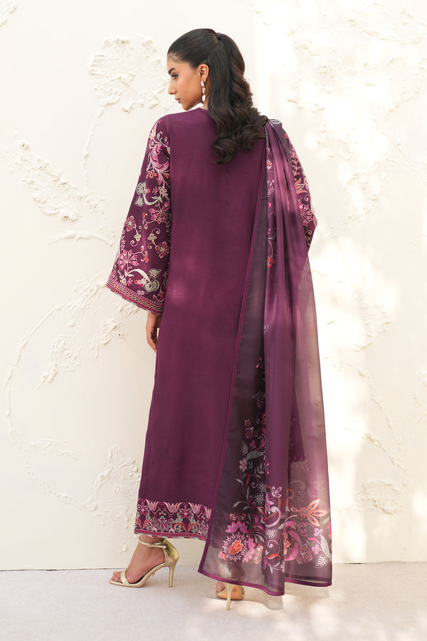Baroque | Formals Collection | EMBROIDERED RAW SILK UF-4382 - Formal Dress - available at Maria Faisal in UK and USA.