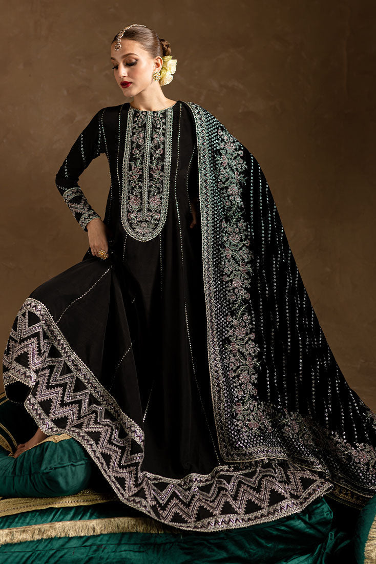 Marjjan | De Rose Velvet | MRV-14 (BLACK) - Ladies Clothes - Maria Faisal