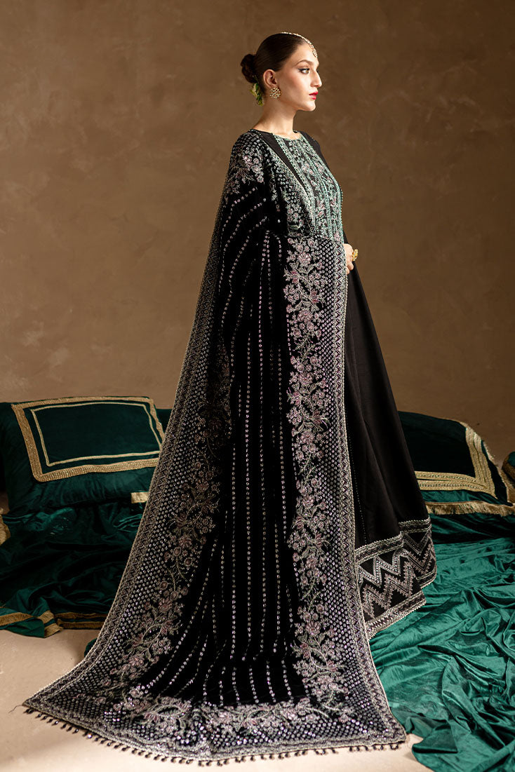 Marjjan | De Rose Velvet | MRV-14 (BLACK) - Ladies Clothes - Maria Faisal