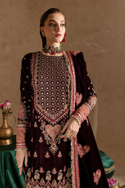 Marjjan | De Rose Velvet | MRV-08 (MEHROON) - Ladies Clothes - Maria Faisal