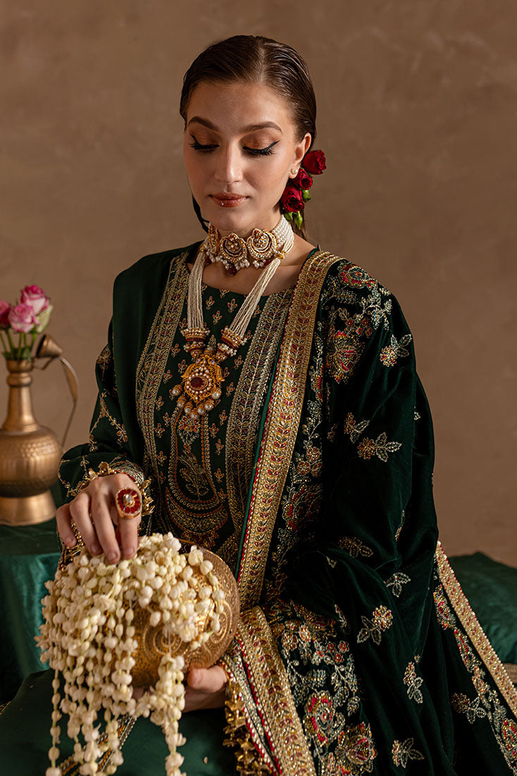 Marjjan | De Rose Velvet | MRV-11 (GREEN) - Ladies Clothes - Maria Faisal