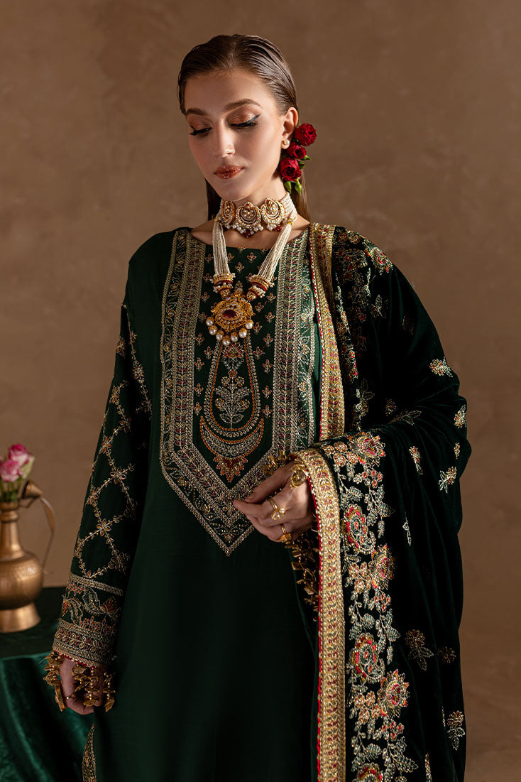 Marjjan | De Rose Velvet | MRV-11 (GREEN) - Ladies Clothes - Maria Faisal