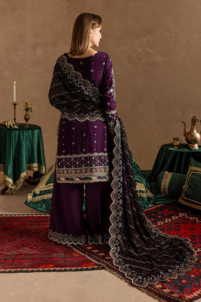 Marjjan | De Rose Velvet | MRV-12 (PURPLE) - Ladies Clothes - Maria Faisal