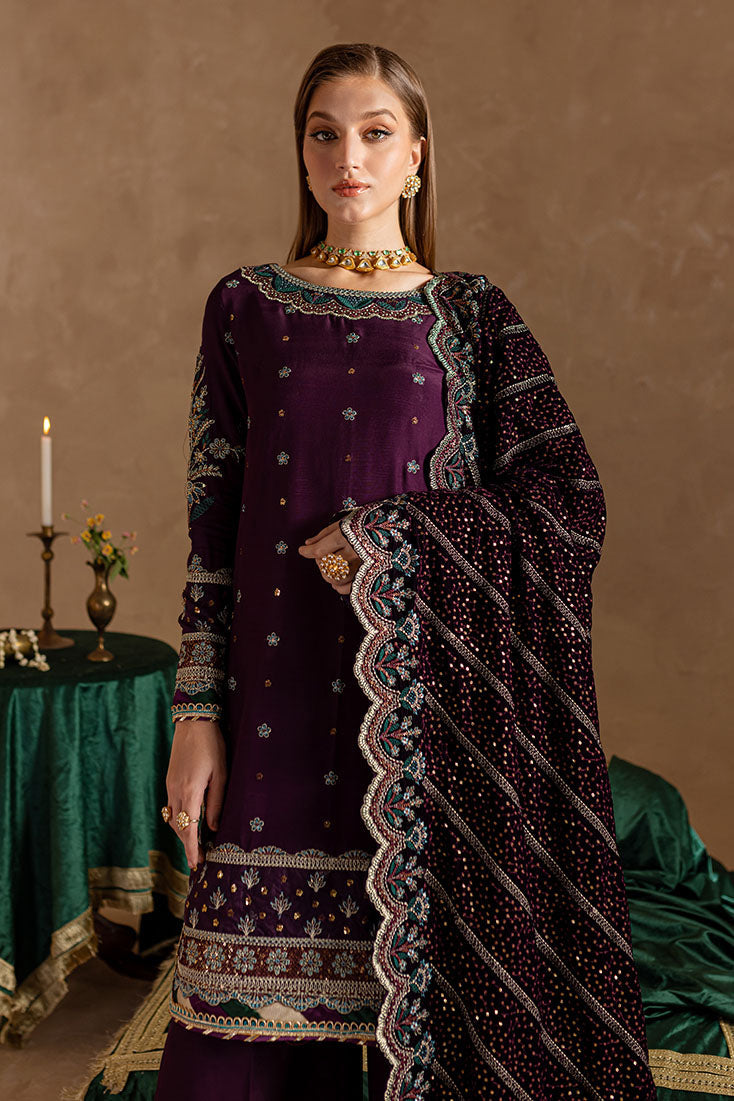 Marjjan | De Rose Velvet | MRV-12 (PURPLE) - Ladies Clothes - Maria Faisal