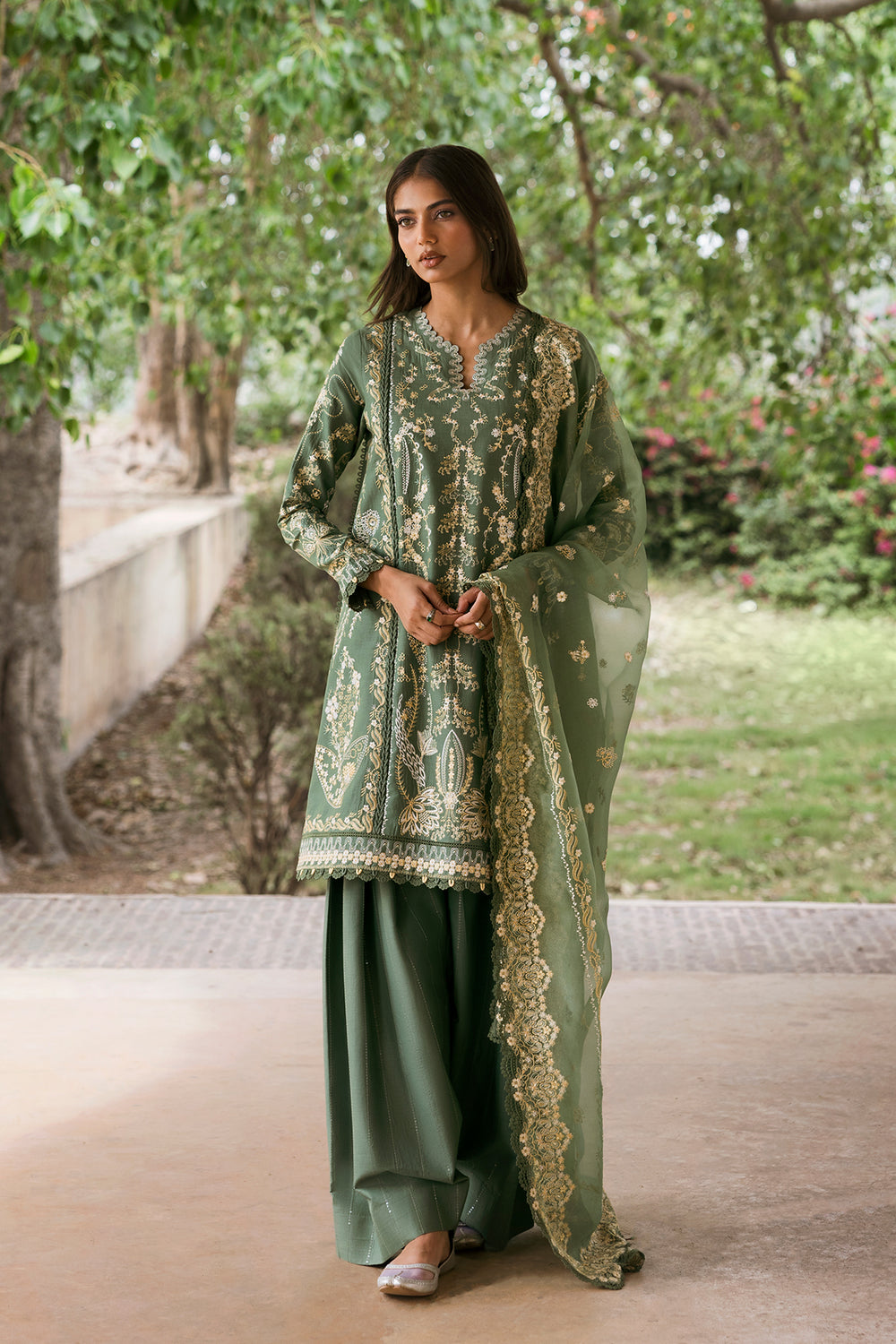 Afrozeh | Mulaqat Lawn 26 | Waadha - Luxury Dress - available at Maria Faisal in UK and USA.