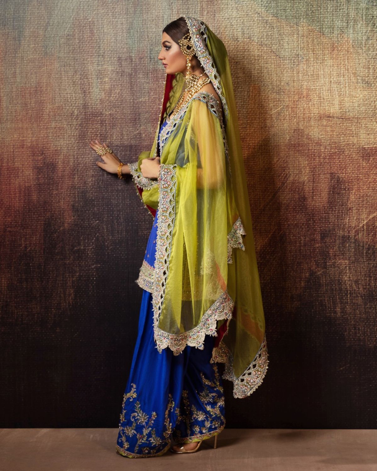 Erum Khan | Begham Jaan Bridal Formals | SABZPARI - Designer Dress with Intricate embroidery and embellishments. Shop elegent wedding dress at Maria Faisal.