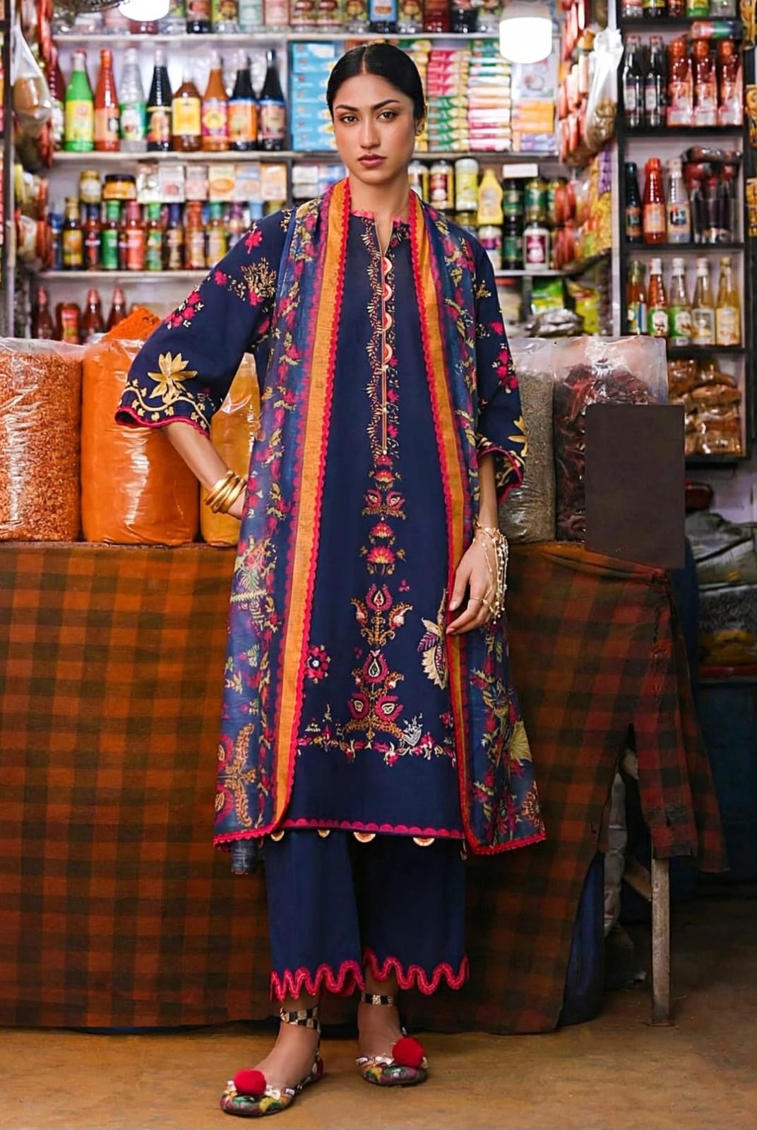 Sana Safinaz | Mahay Summer | H262-002A-3AG - Casual Dress - available at Maria Faisal in UK and USA.