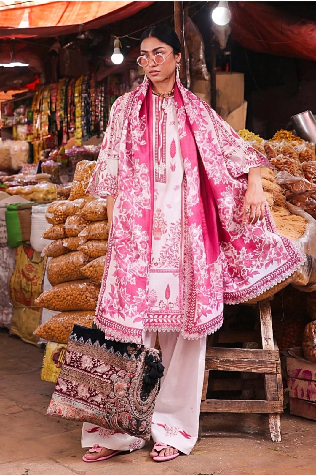 Sana Safinaz | Mahay Summer | H262-004B-3CS - Casual Dress - available at Maria Faisal in UK and USA.