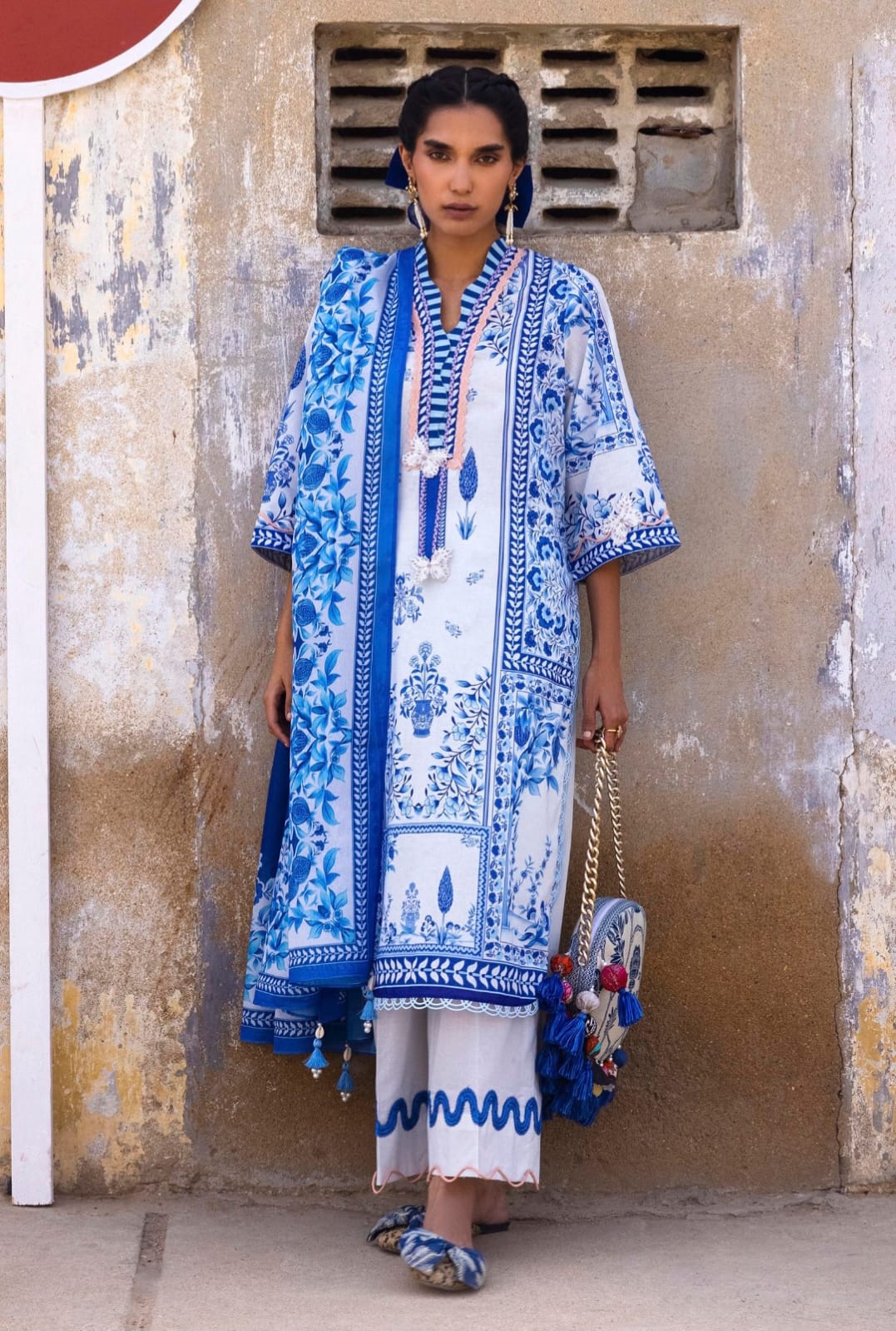Sana Safinaz | Mahay Summer | H262-004A-3CS - Casual Dress - available at Maria Faisal in UK and USA.