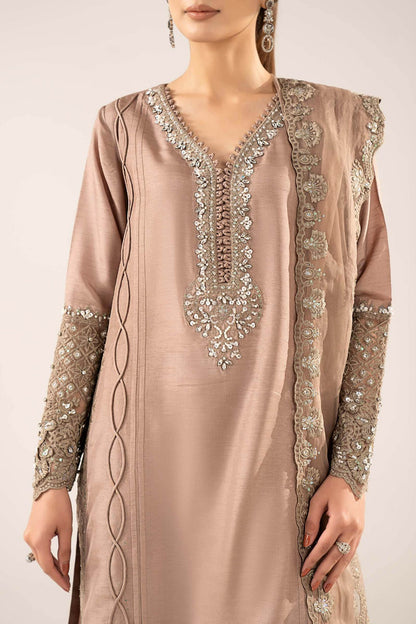 Maria B | Luxury Formals | SF-EF26-26-Coffee - Formal Dress - available at Maria Faisal in UK and USA.