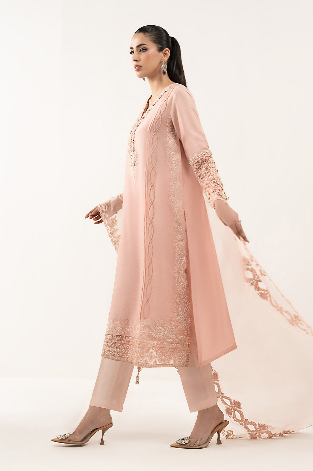 Maria B | Luxury Formals | SF-EF26-26-Pink - Formal Dress - available at Maria Faisal in UK and USA.