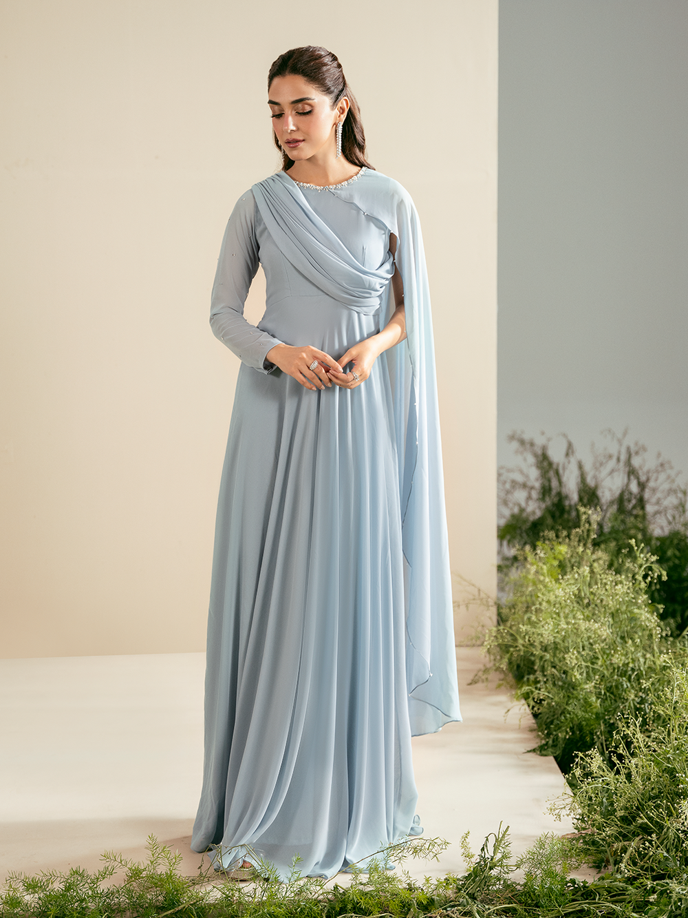 Ain | Luxe Edit | Whisper - Luxury Dress - available at Maria Faisal in UK and USA.