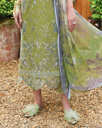 Mushq | The Secret Garden Lawn | Whispering Ivy - Luxury Dress - available at Maria Faisal in UK and USA.