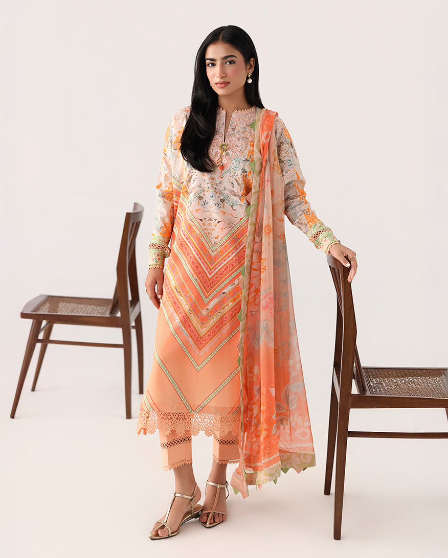 Roheenaz | Rosette Lawn | Whispering Wind - Casual Dress - available at Maria Faisal in UK and USA.