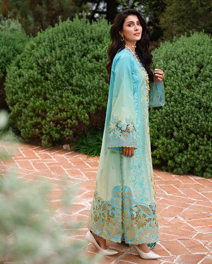 Mushq | Amoi Luxury Lawn | Whispering Winds - Luxury Dress - available at Maria Faisal in UK and USA.