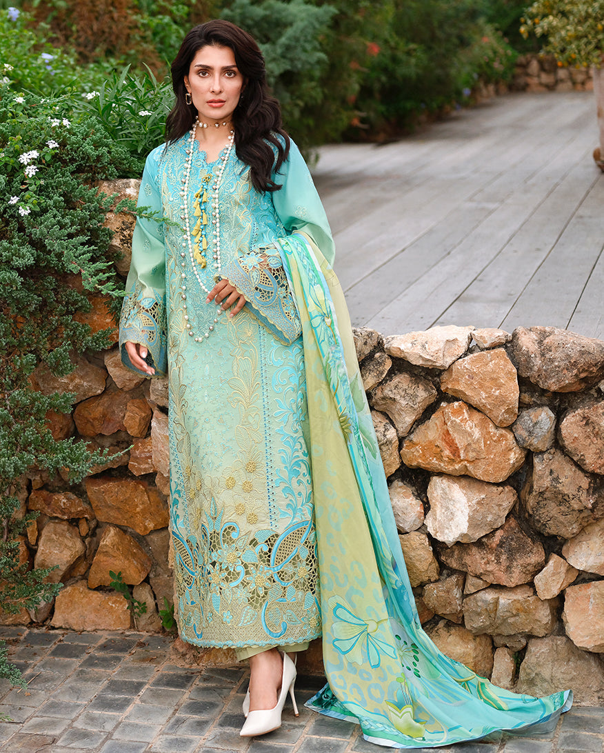 Mushq | Amoi Luxury Lawn | Whispering Winds - Luxury Dress - available at Maria Faisal in UK and USA.