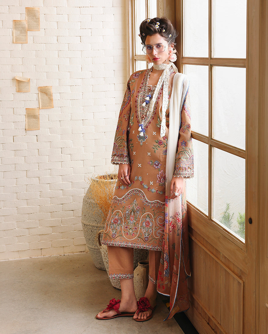Mushq | The Secret Garden Lawn | Wild Bloom - Luxury Dress - available at Maria Faisal in UK and USA.