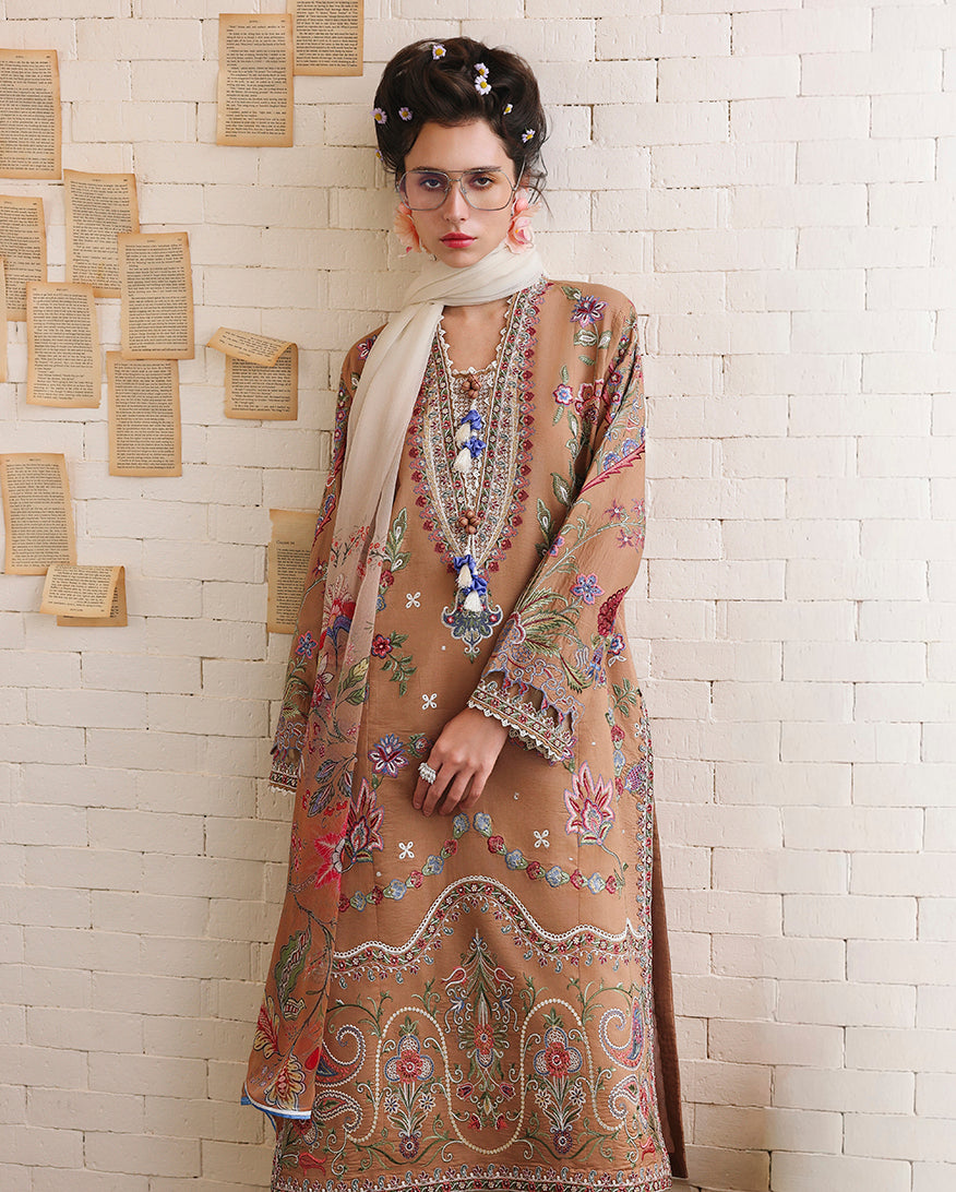 Mushq | The Secret Garden Lawn | Wild Bloom - Luxury Dress - available at Maria Faisal in UK and USA.