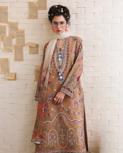 Mushq | The Secret Garden Lawn | Wild Bloom - Luxury Dress - available at Maria Faisal in UK and USA.