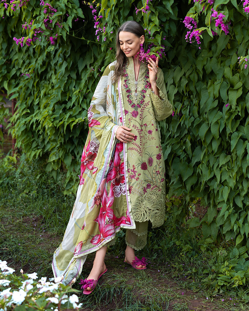 Mushq | Hemline the Secret Garden | Wildflower Waltz - Luxury Dress - available at Maria Faisal in UK and USA.