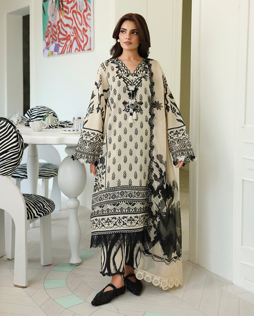 Roheenaz | Petals in Print | Willow Fleur - Casual Dress - available at Maria Faisal in UK and USA.