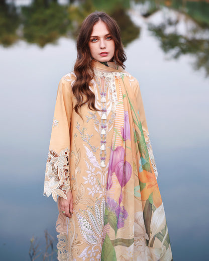 Mushq | The Secret Garden Lawn | Wisteria Veil - Luxury Dress - available at Maria Faisal in UK and USA.