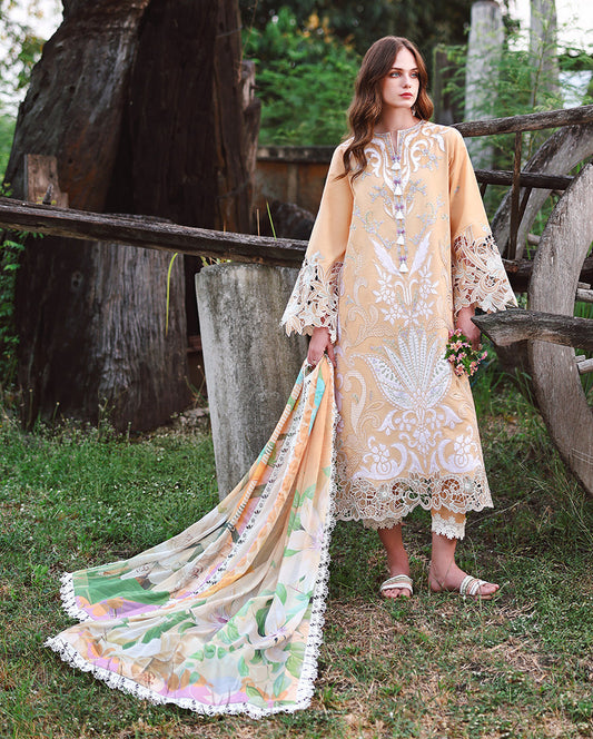 Mushq | The Secret Garden Lawn | Wisteria Veil - Luxury Dress - available at Maria Faisal in UK and USA.