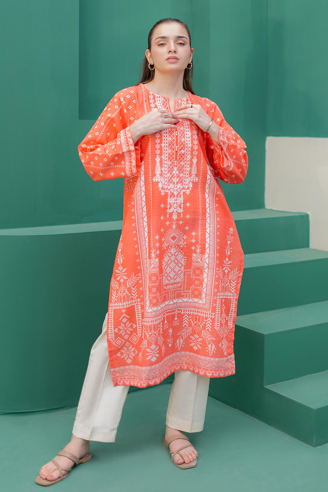 Zellbury | Winter Pret | Embroidered Kurta - 2970 - Designer Dress with Intricate embroidery and embellishments. Shop elegent wedding dress at Maria Faisal.