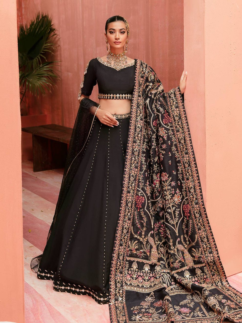 Gulaal | Wedding Formals | MAYAL GL-WS-22V1-32 (LEHNGA AND CHOLI) - Designer Dress with Intricate embroidery and embellishments. Shop elegent wedding dress at Maria Faisal.