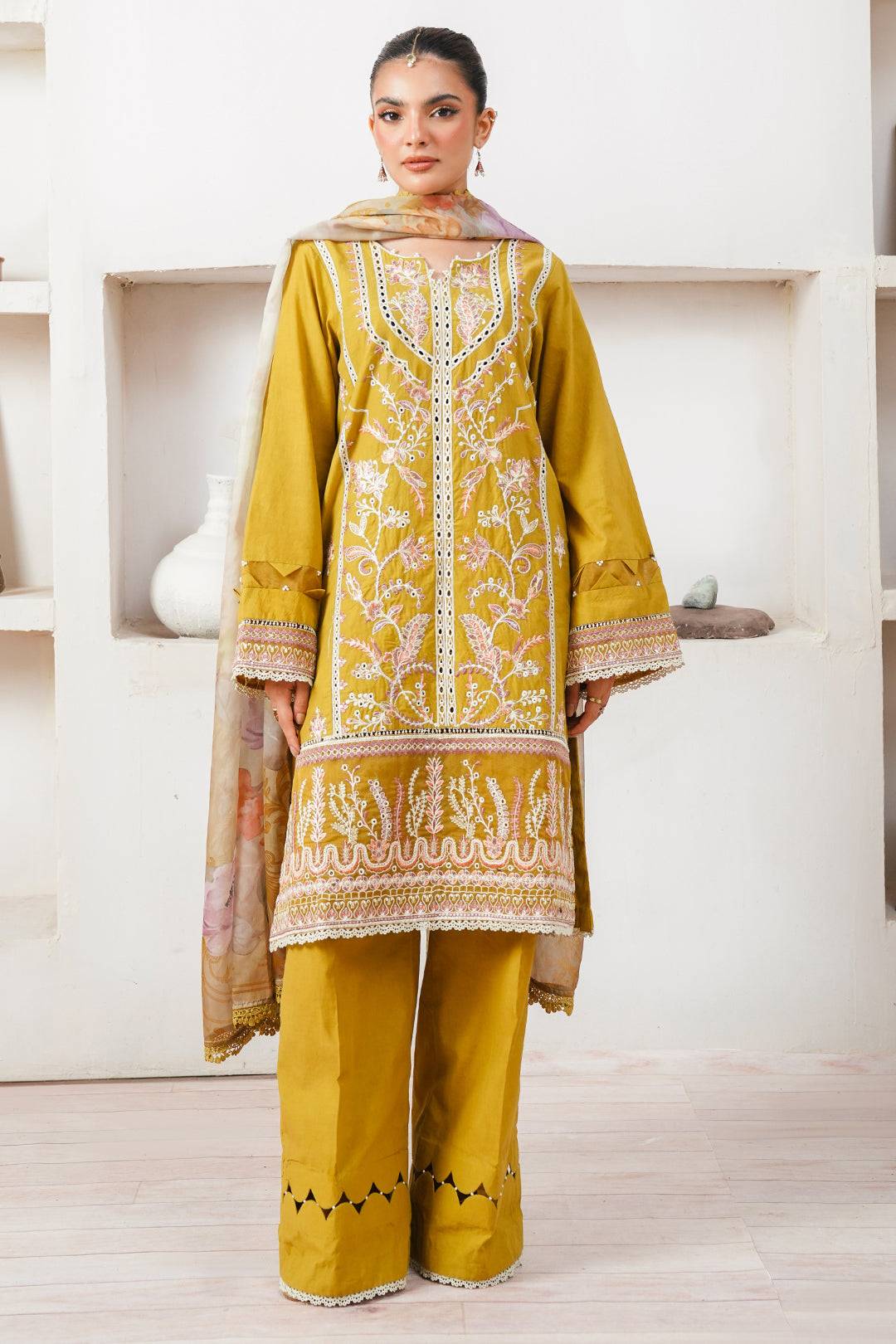 Zellbury | Unstitched 3 Piece Cambric | Embroidered Shirt Shalwar Dupatta - 0156 by Maria Faisal - Registered Vendor of : Zellbury Women - type : Signature Unstitched - 100% original wedding dresses