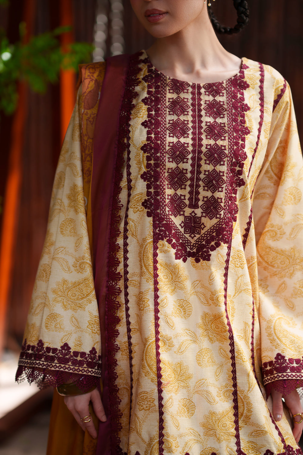 Saira Rizwan | Laanem SS 26 | ZAREEN-A-SRL26-06 - Luxury Dress - available at Maria Faisal in UK and USA.