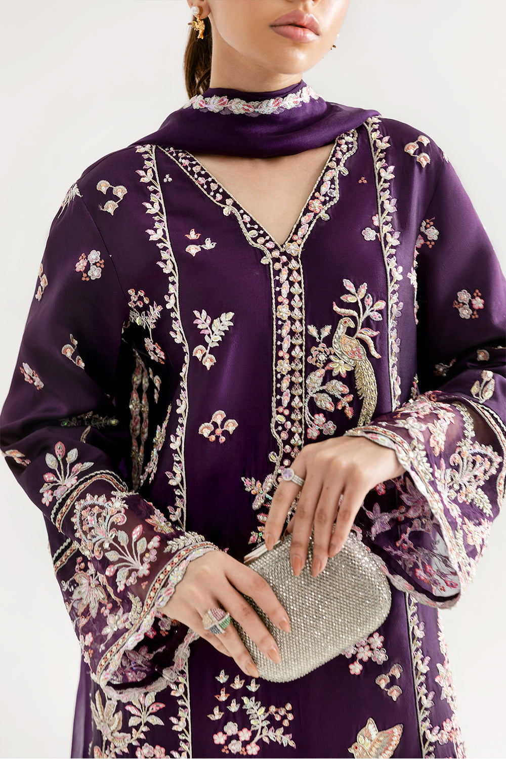 Saira Rizwan | Silk Luxe 26 | ZARMINA - SRLSP-26-03 - Dress - available at Maria Faisal in UK and USA.