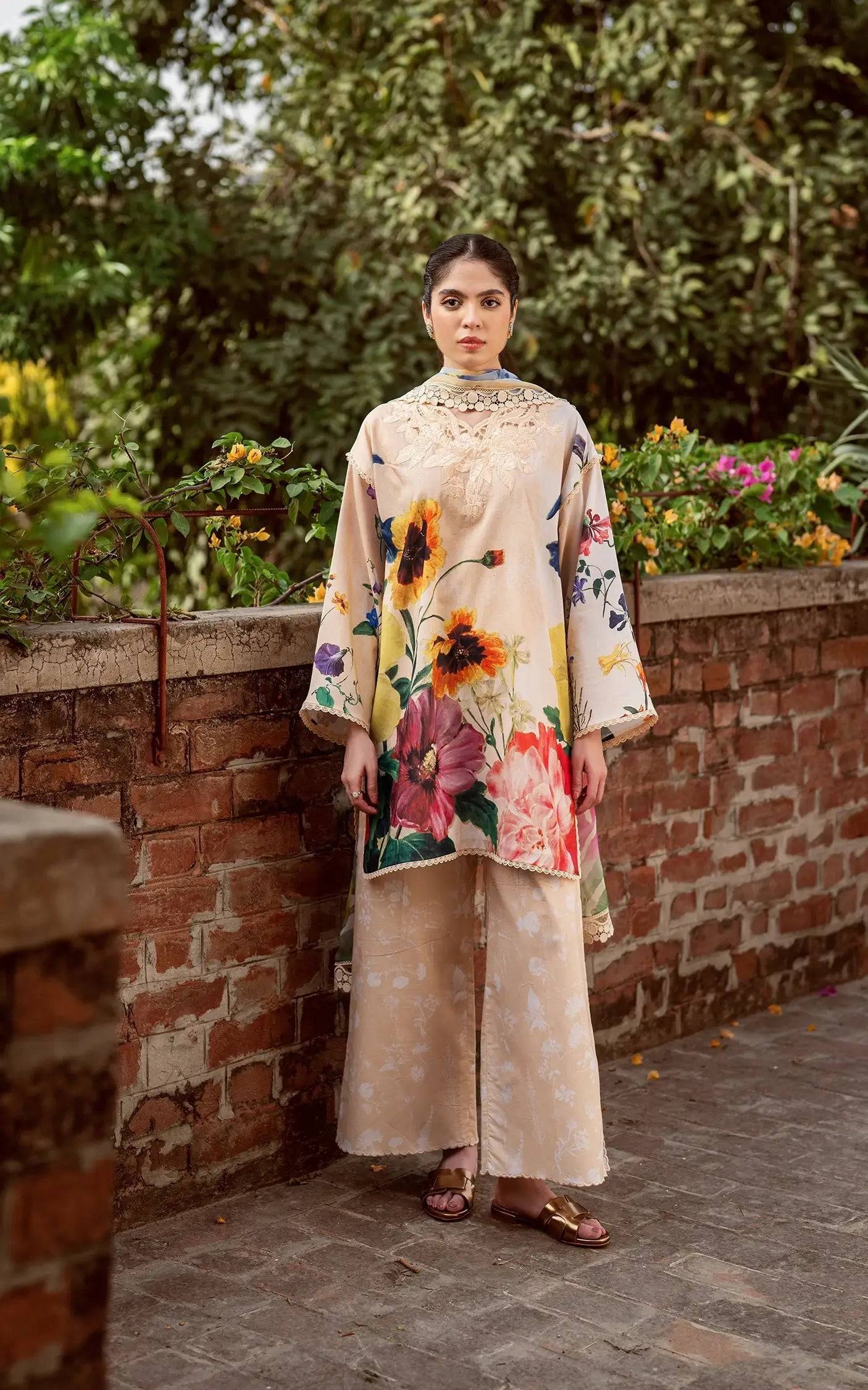 Asifa and Nabeel | Yakin Summer 25 | Bloomlight-(YKL25-13) by Maria Faisal - Registered Vendor of : Asifa and Nabeel - type : Ladies Clothes - 100% original wedding dresses