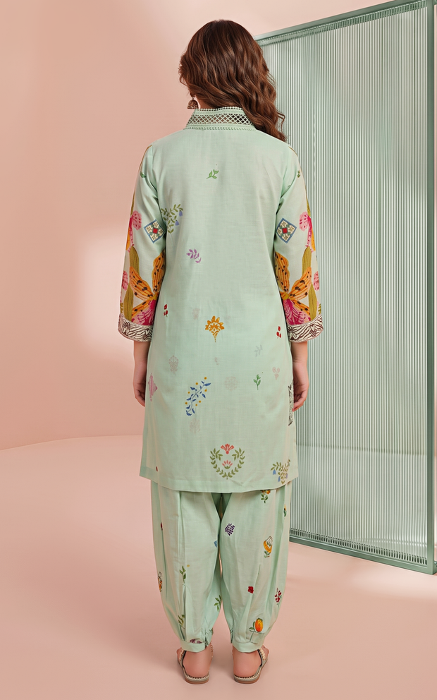 Asifa and Nabeel | Yakin 26 | Lotus (YKL26-02) - Casual Dress - available at Maria Faisal in UK and USA.