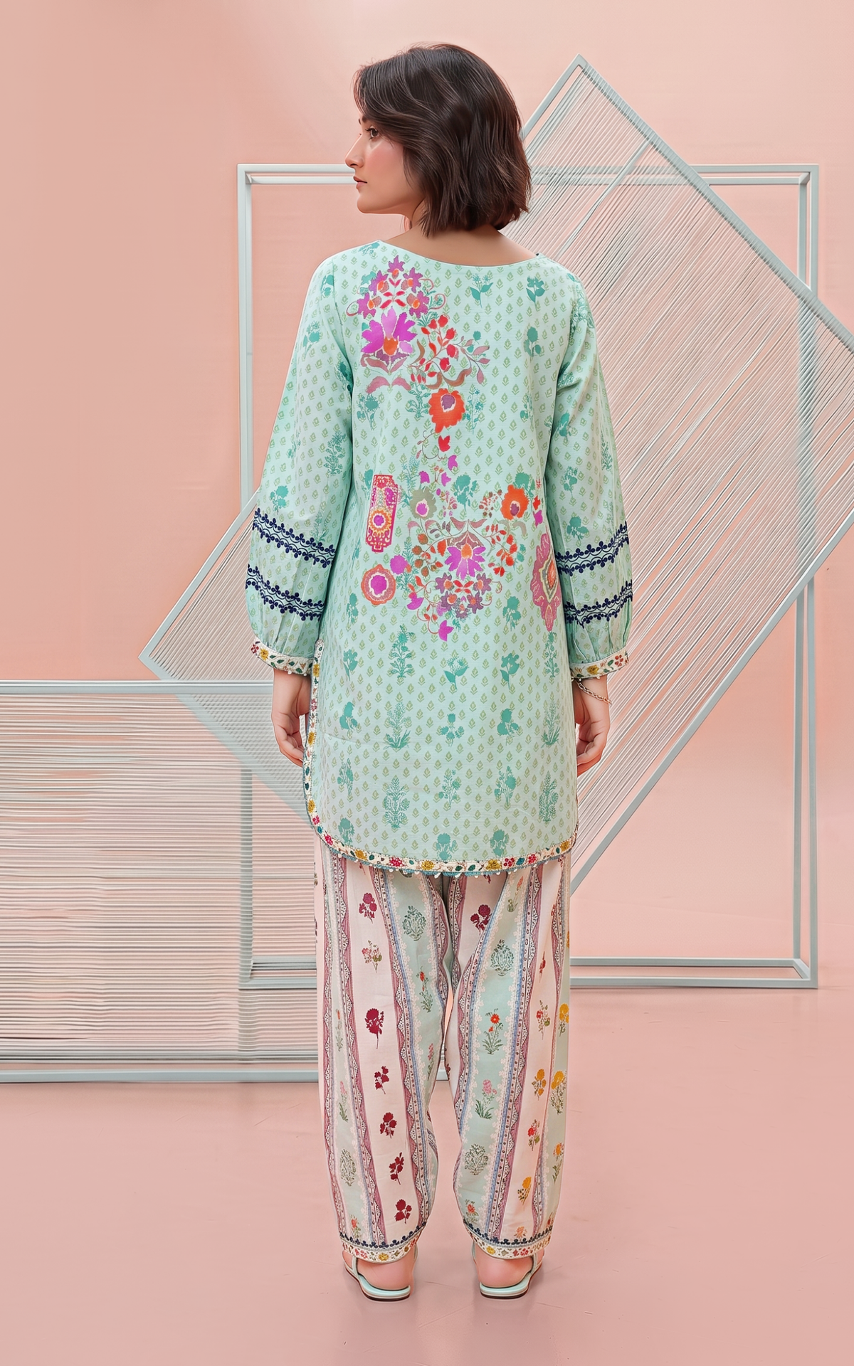 Asifa and Nabeel | Yakin 26 | Daisy (YKL26-03) - Casual Dress - available at Maria Faisal in UK and USA.