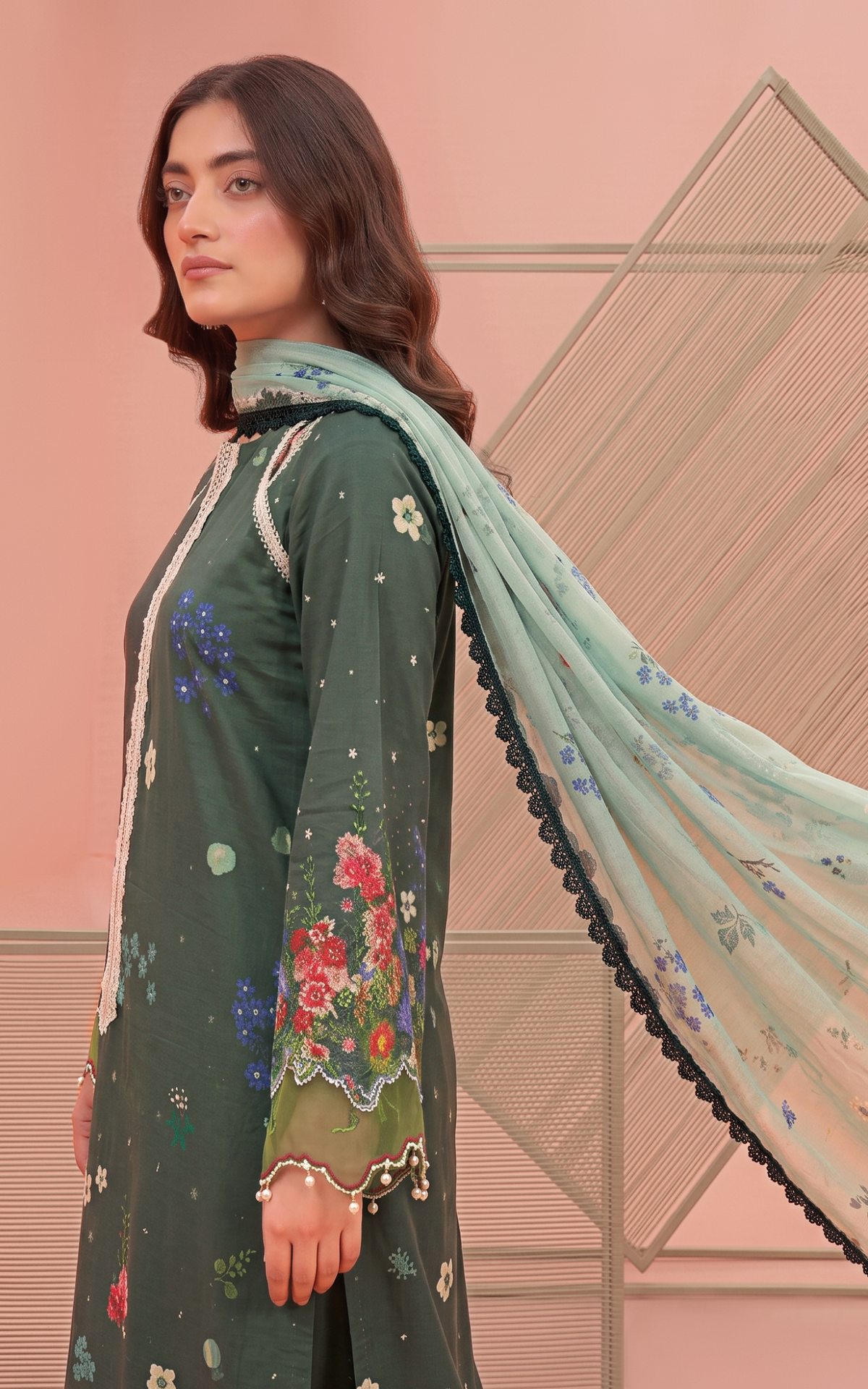Asifa and Nabeel | Yakin 26 | Tulip (YKL26-04) - Casual Dress - available at Maria Faisal in UK and USA.
