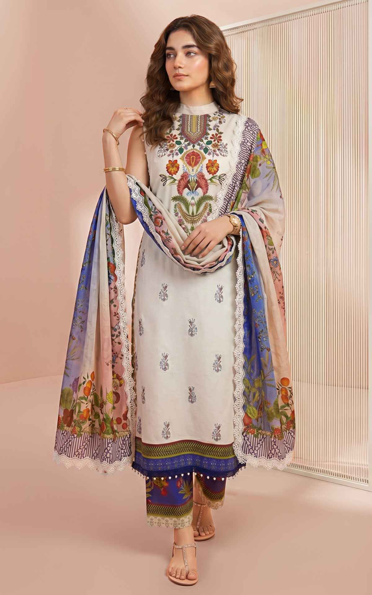 Asifa and Nabeel | Yakin 26 | Lily (YKL26-05) - Casual Dress - available at Maria Faisal in UK and USA.