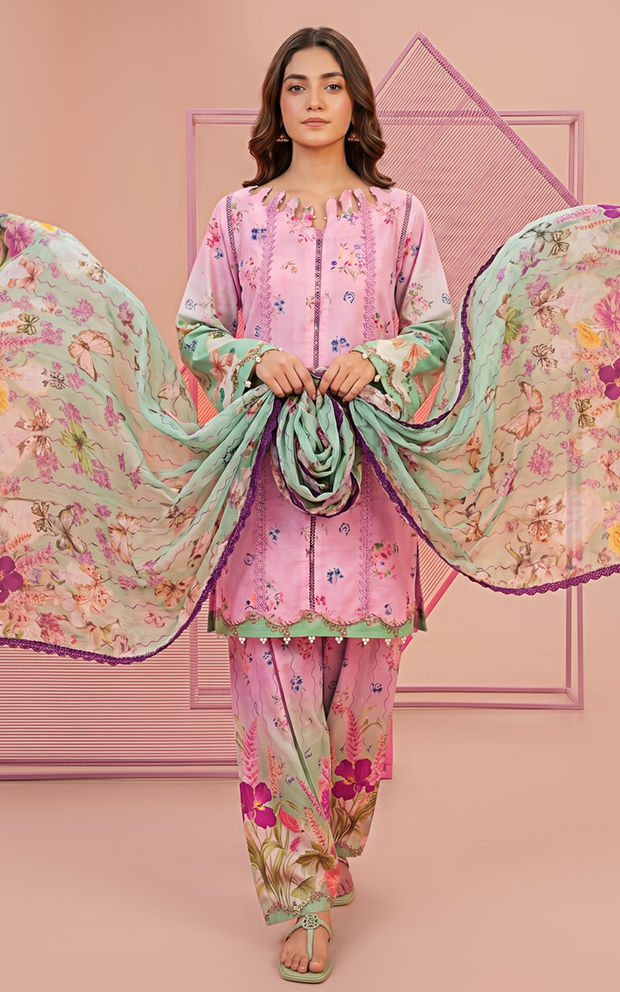 Asifa and Nabeel | Yakin 26 | Carnation (YKL26-06) - Casual Dress - available at Maria Faisal in UK and USA.