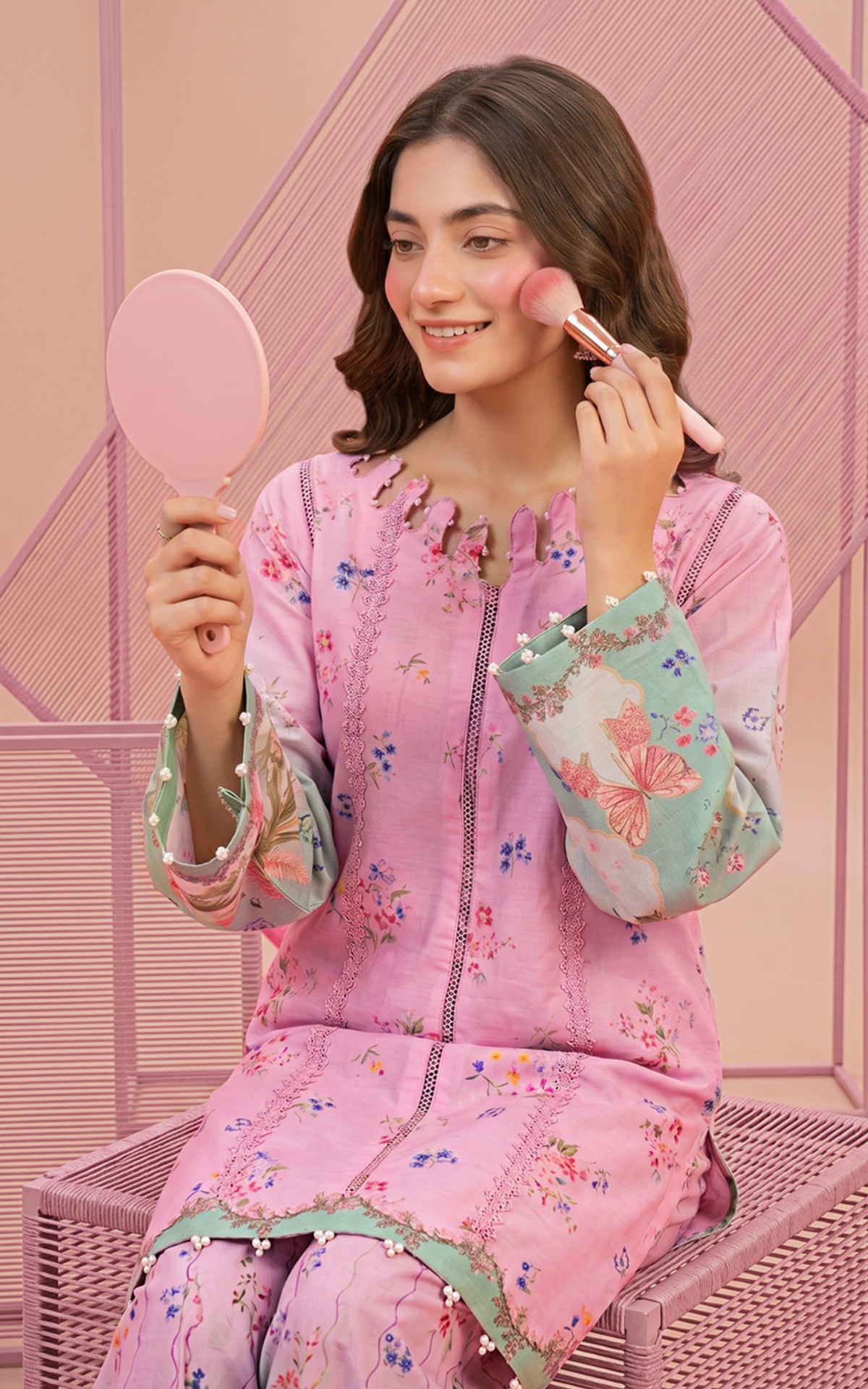 Asifa and Nabeel | Yakin 26 | Carnation (YKL26-06) - Casual Dress - available at Maria Faisal in UK and USA.