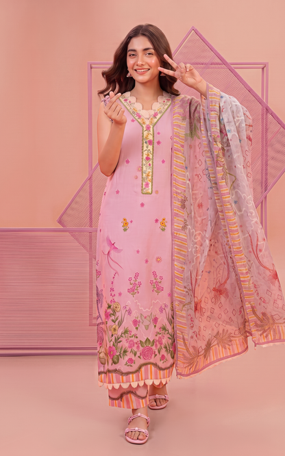 Asifa and Nabeel | Yakin 26 | Camellia (YKL26-07) - Casual Dress - available at Maria Faisal in UK and USA.