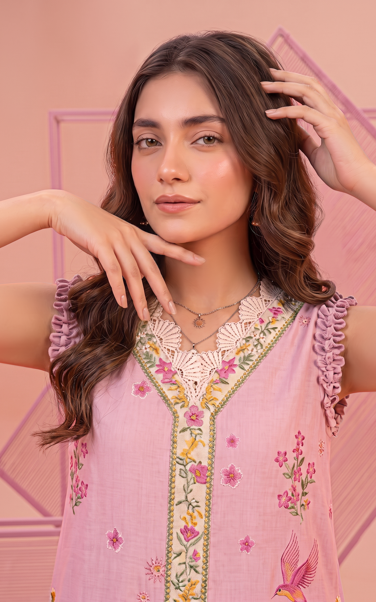 Asifa and Nabeel | Yakin 26 | Camellia (YKL26-07) - Casual Dress - available at Maria Faisal in UK and USA.