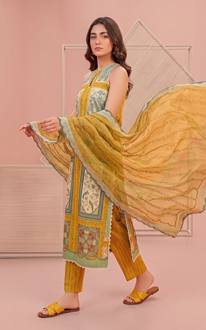 Asifa and Nabeel | Yakin 26 | Daffodil (YKL26-09) - Casual Dress - available at Maria Faisal in UK and USA.
