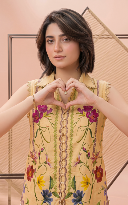 Asifa and Nabeel | Yakin 26 | Dahlia (YKL26-10) - Casual Dress - available at Maria Faisal in UK and USA.