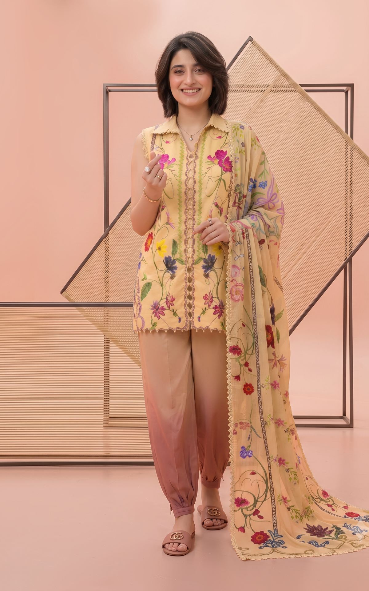 Asifa and Nabeel | Yakin 26 | Dahlia (YKL26-10) - Casual Dress - available at Maria Faisal in UK and USA.