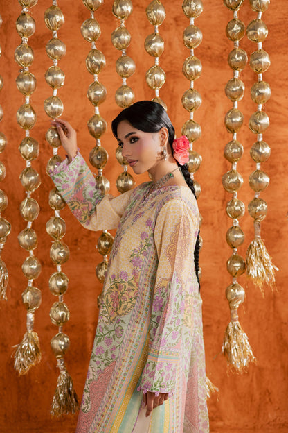 Batik | Festive Eid 26 | Yellow Tofu - Luxury Dress - available at Maria Faisal in UK and USA.