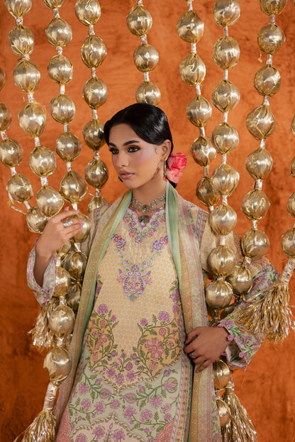 Batik | Festive Eid 26 | Yellow Tofu - Luxury Dress - available at Maria Faisal in UK and USA.