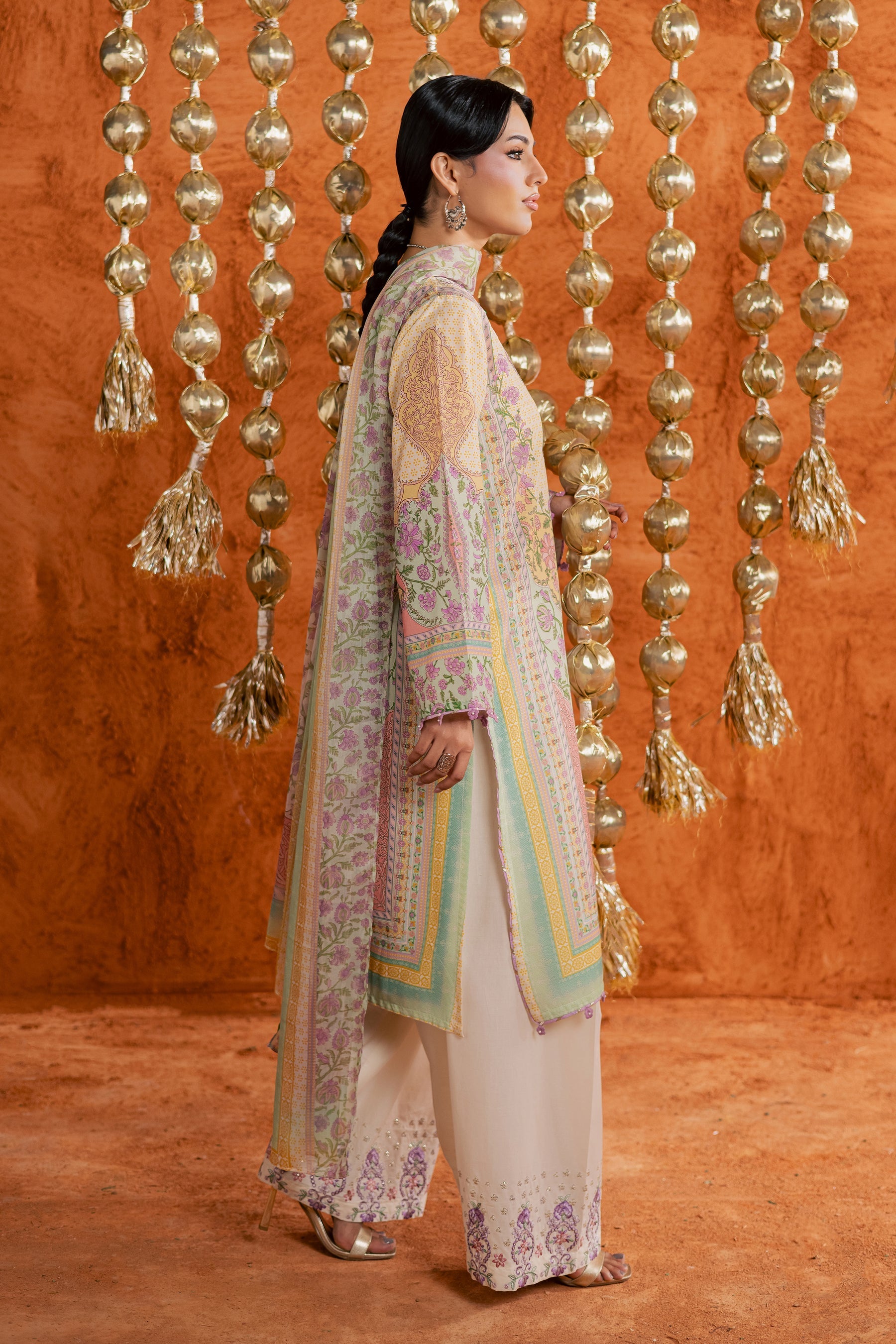 Batik | Festive Eid 26 | Yellow Tofu - Luxury Dress - available at Maria Faisal in UK and USA.